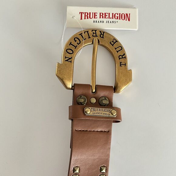 True Religion Belt Medium Gold-tone Buckle Pyramid Studs S main image 5